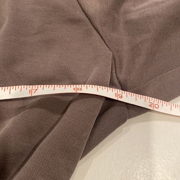 Rebecca Taylor taupe light brown long sleeve ruched vneck blouse tie ruffles EUC - Picture 9 of 11